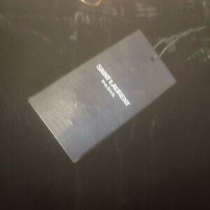 Saint Laurent Noir Velours Shadow Stripe Tag